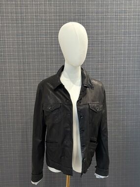 GAP Black Leather Bomber Jacket
